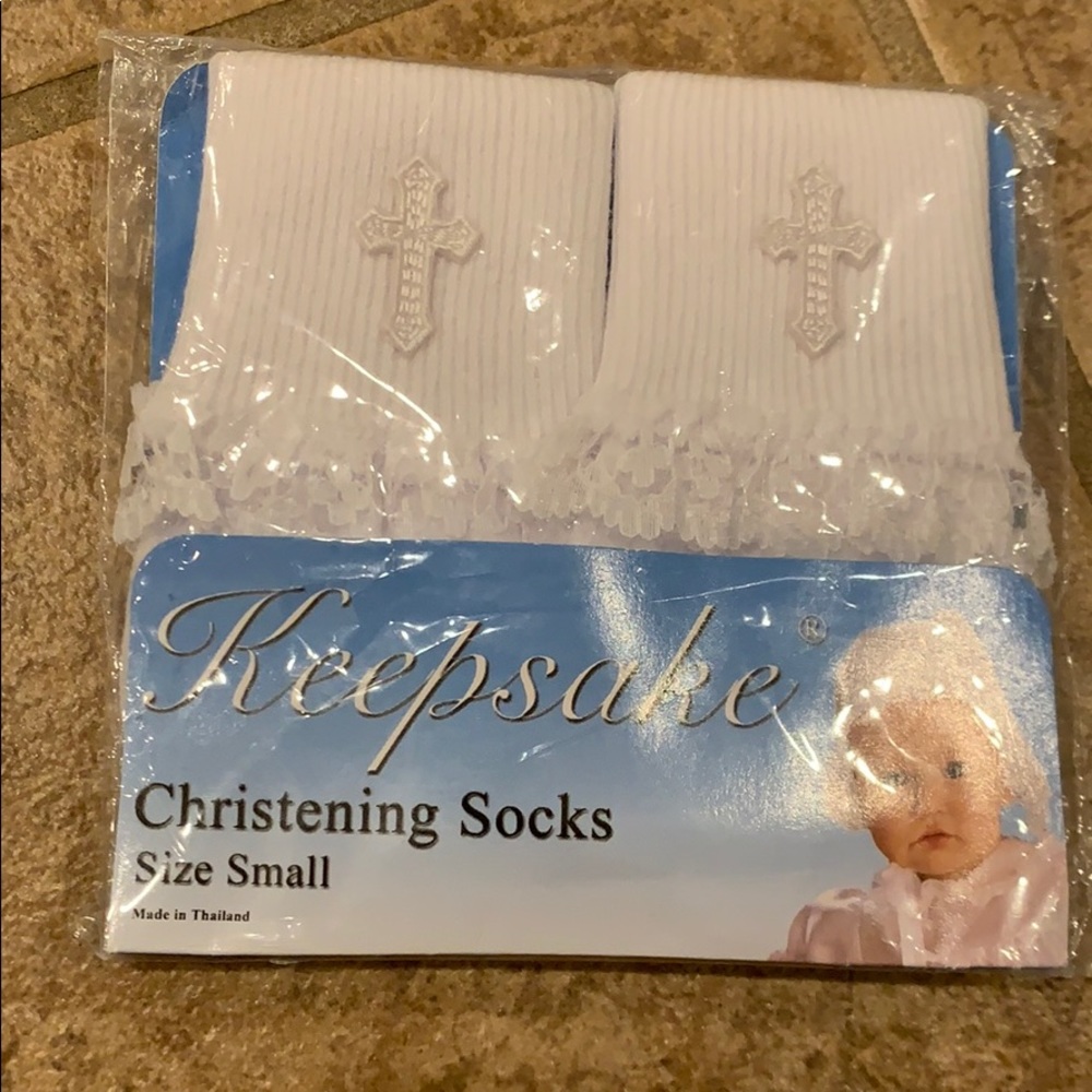 NIB Christening socks with lace